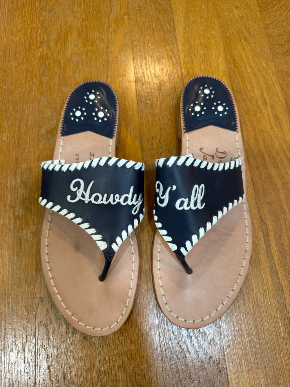Draper James X Jack Rogers - Navy 'Howdy Y'all' Sandals